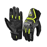 outletMOTARD Guantes Moto Hombre y Mujer en Cuero de Cabra con Protecciones de Carbono para Uso Durante Todo el Año en Viajes Largos y Compatible con Pantallas Táctiles