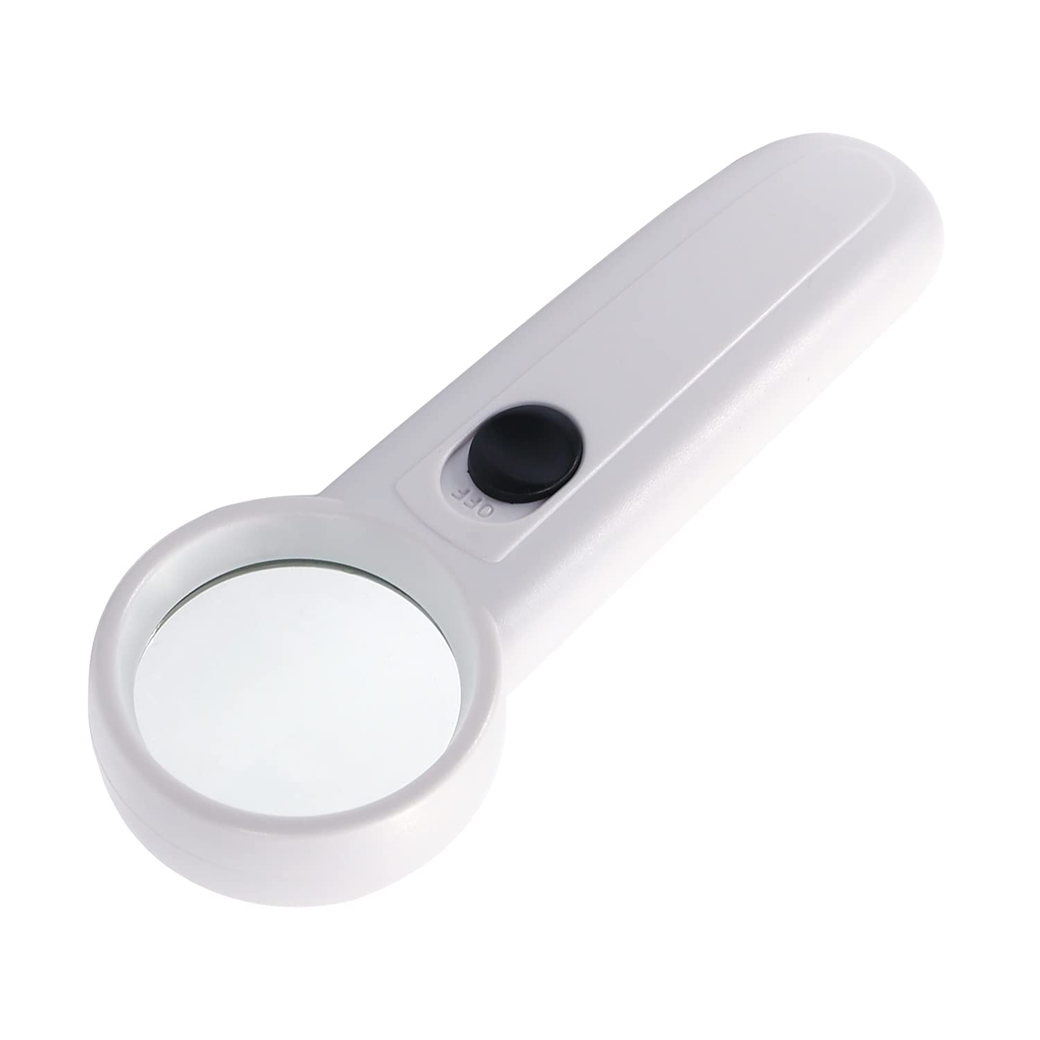 Othmro 1Pcs 15X Handheld Magnifier Lens, Small Magnifying Glass, Diameter 1.46inch White Round Page Magnifying Lens with Plastic Handle for Small Prints Book Magazines Newspaper Reading