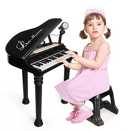 Image of OKREVIEW Toy Piano Keyboard for Kids - Toddler Piano Toy with Microphone and Stool, Birthday Gifts for 3+ Years Old Toys