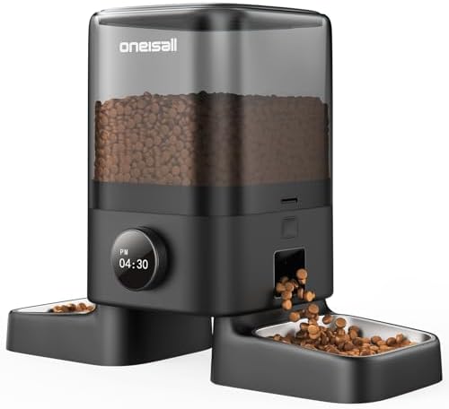 oneisall Automatische kattenvoeder 20 kopjes/5 l, automatische ka...