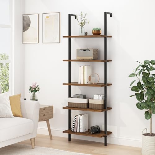 Karl home Ladder Shelf 5 Tier Wall Mounted Bookcase with