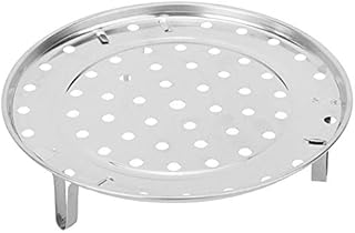 Steam Holder, Stainless Steel Steam Rack Round Steaming Tray Cooling Rack Insert with Supporting Feet for Pots, Pans, Crock Pots Silver (S)