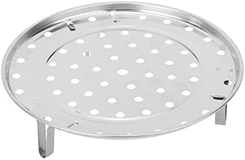 Steam Holder, Stainless Steel Steam Rack Round Steaming Tray Cooling Rack Insert with Supporting Feet for Pots, Pans, Crock Pots Silver (S)