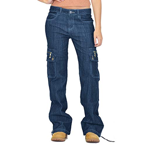 Jean cargo femme jambe droite rétro à nouer pour un look décontracté