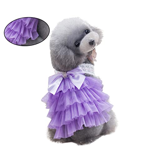 YARNOW vestido de tutu de cachorro de estimação vestido curto de renda filhote de cachorro roupa pet
