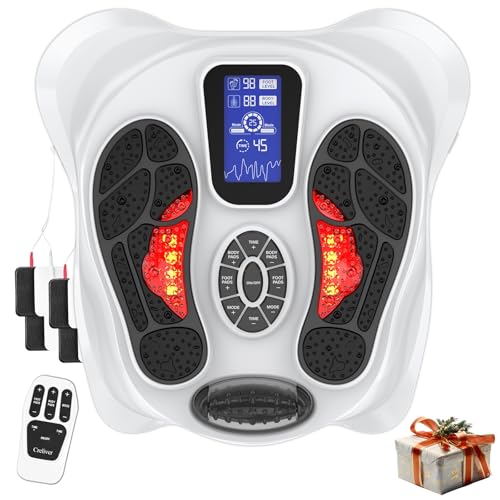 Foot Massagers for Pain and Circulation, EMS & TENS Foot Circulation Machine for Pain, Plantar Fasciitis, Neuropathy, Fight Soreness, Reduce Swelling, with 99 Intensities, 15 Programmes
