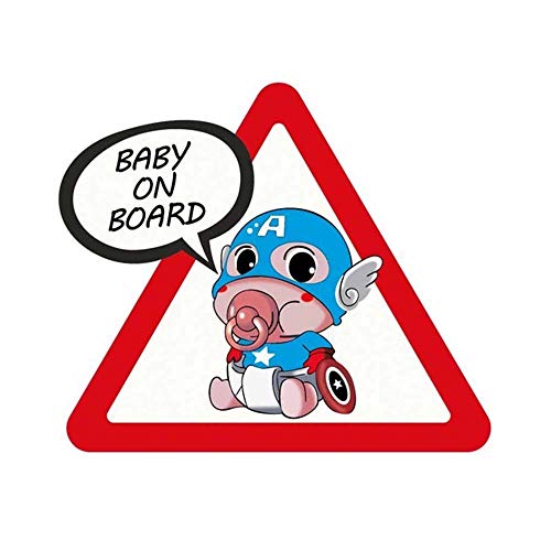 Image of Meitinalife Little Superhero Baby on Board 5"x6" Car Stickers and Decals Reflective Kids ON Board Sticker Vinyl Baby in Car Decal for Car Styling Body Door Windshield Window Decoration (1)