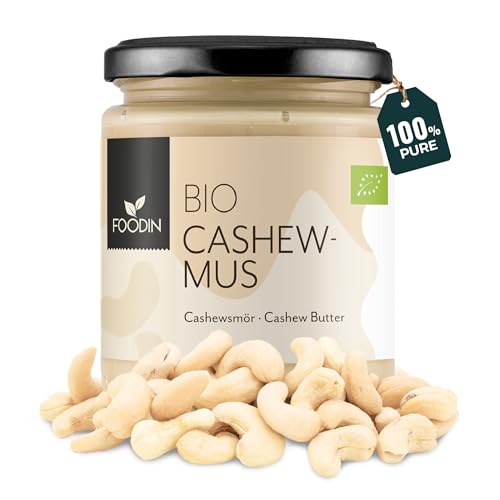 FOODIN Bio Cashewmus im Glas - aus 100% Natürlich Cashews, Cashewbutter (250g)