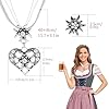 APMGONT 3 Stück Bayerisch Dirndlschmuck Set für Damen, Trachtenkette mit Strass Edelweiß Herz Anhänger Edelweiß Ohrstecker Trachtenschmuck Set für Oktoberfest Bierfest Dirndl (Weiß) #3