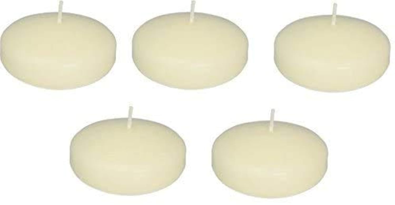 D'light Online Large Floating Candles 3 Inch Bulk Pack for Events for Weddings, Spa, Home Decor, Special Occasions and Holiday Decorations - (Ivory, Set of 24 Pieces Per Case)