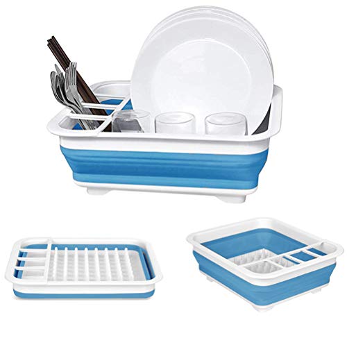Collapsible Dish Drying Rack Rack Portable Dish Drainer Dinnerware Organizer Kitchen RV Campers