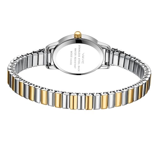 VAVC Watches for Women,Analog Womens Watch with Stainless Steel Expansion Band,Oval Case Roman Dial,Water Resistant（5.91in-6.7in） by VAVC - Used condition - Image 3