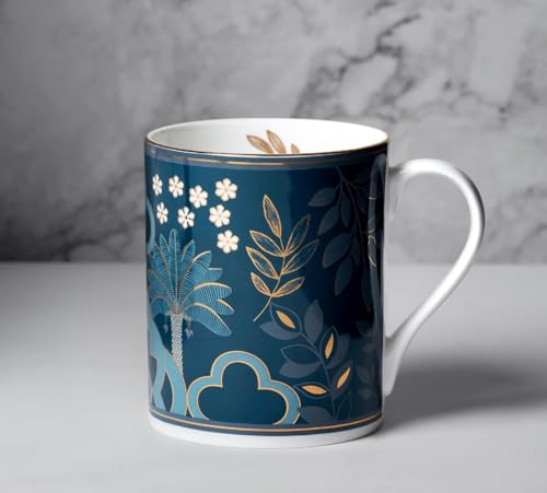 Image of India Circus by Krsnaa Mehta Oceanic Opulence Coffee Mug | Tea Cup with Handles | Dishwasher Safe | Designer Multicolor, Set of 2, 360mL Each