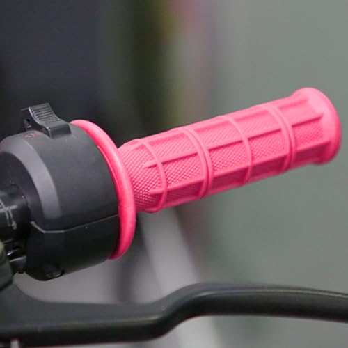 Image of BELOMI Motorcycle Hand Grips, 2PCS 7 /8 inch 22mm 24mm Non-Slip Soft Rubber Handlebars, Comfortable Motorbikes Handle Replacement Protection Accessories, Universal for Dirt Bike, Off Road, ATV(Pink)