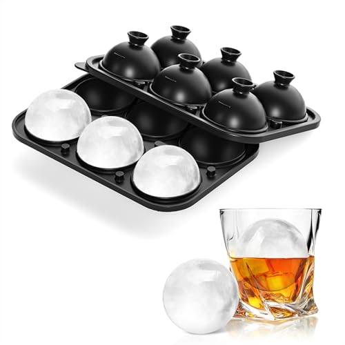 Ice Cube Mold 2.1 Inch Large Round Silicone Ice Cube Molds Fun Shapes Craft Sphere Ice Ball Molds Novelty Christmas Gifts Stuff for Men and Women Cocktails, Bourbon, Brandy, Whiskey Gifts (1, Round)