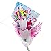 EOLO Kites Ready 2 Fly Kids’ Pop-Up Diamond Shape Kite, Unicorn, 22” Wingspan, Patented System, Assembles in Seconds, Performance, Ripstop Construction, Sturdy Fiberglass Frame, Ages 4+