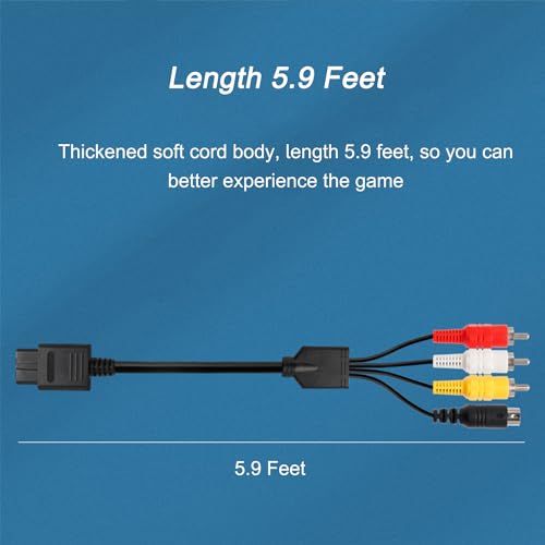 Image of Y.D.F AV + S-Video Cable for N64, AV +S Video Composite Cord Compatible with N64 /SNES /NGC /SFC 6 Feet (Plug and Play)