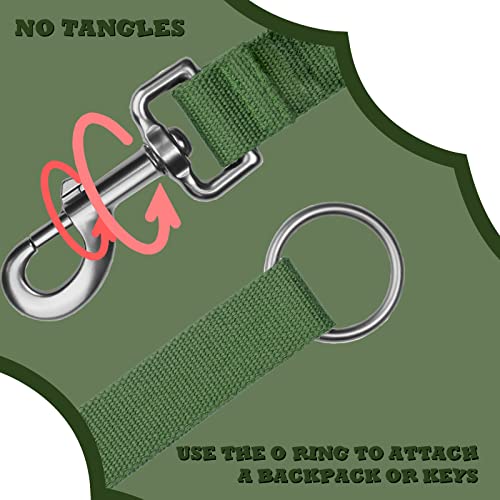 Pawhuggies Olive Green 4 Ft Soft Natural Bamboo Fabric Dog Leash, Strong Durable, Handle With An O-Ring, For Small Medium Large Dogs, 3 Different Widths #TOP1
