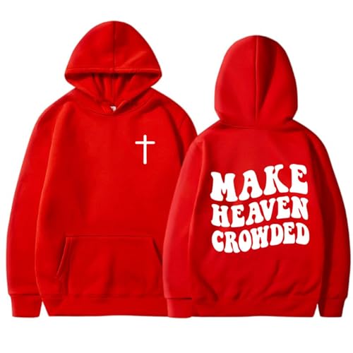 Image of Winter Hooded Sweatshirt for Men and Women, Loose Fit Thickened Fleece Long Sleeve Pullover, Ideal for Casual Sports and Outdoor Activities (Red, S)