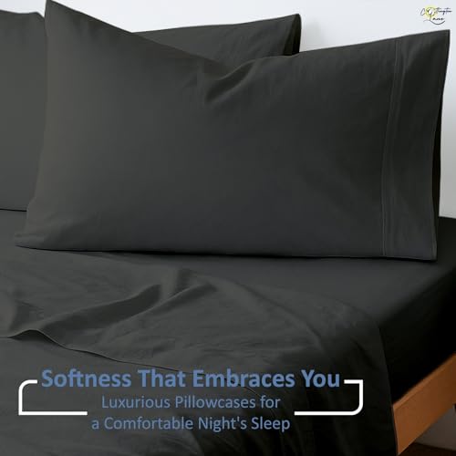 Cottington Lane 4 Piece Cot Sheets Set 25 x 75, Premium Egyptian Cotton Sheets, Perfect for Narrow Twin, Camp Bunk, Army Cots, Trifold Mattress, Camping Cot, Guest Bed Replacement, Dark Grey by Cottington Lane - Used condition - Image 7