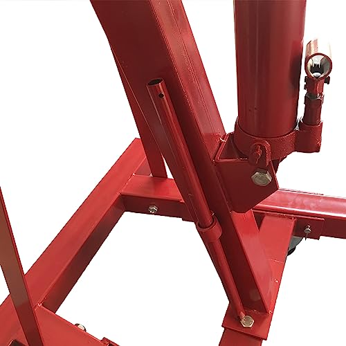 TUFFIOM 2 TON Folding Hydraulic Engine Crane, Motor Hoist 4400lbs Lifting Capacity Shop Crane Lift Cherry Picker, w/Telescopic Boom and Legs, Heavy Duty Steel