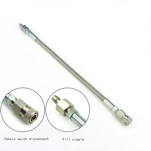 Paintball Pcp Airgun Filling Whip Hose Extension Stainless Steel Braided Air Hose Hpa Fill Station Charging System With Quick Disconnect And Fill Nipple #TOP1