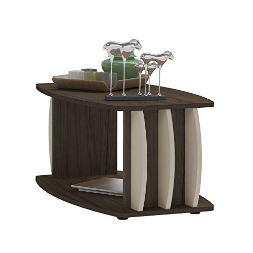 Mesa de Centro com detalhes laterais 100% MDF CARIBE cor Amendoa/Off White - Artely, multi-colored