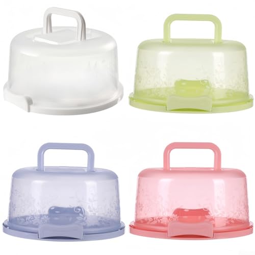 Caja para tartas redonda de plástico blanco para conservación y traslado cómodo 3