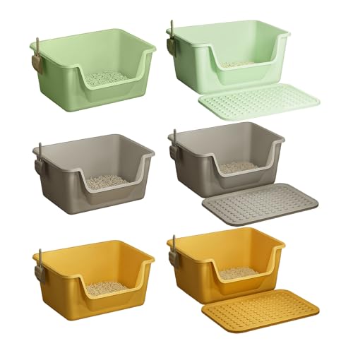 Caja sanitaria grande abierta para gatos con diseño antisplash miniatura 4