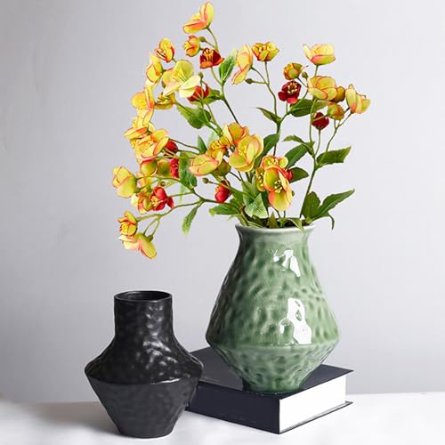 Jarrones de cerámica para flores con diseño orgánico moderno texturizado 4