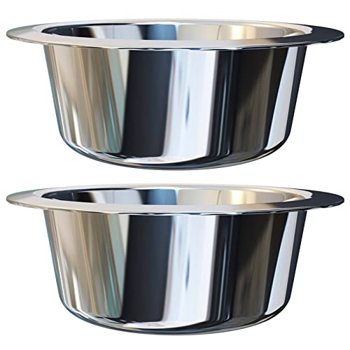 OXKOX Pack of 2 Dog Bowl - Stainless Steel Dishwasher Safe - Bowl for Cats, Dogs, Pups, and Kittens - Ideal for Wet and Dry DOG Food and Water Bowl (Extra Large)