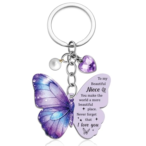 Qiubewi Niece Gifts from Auntie Butterfly Gifts for Nieces from Aunt Unique Niece Birthday...