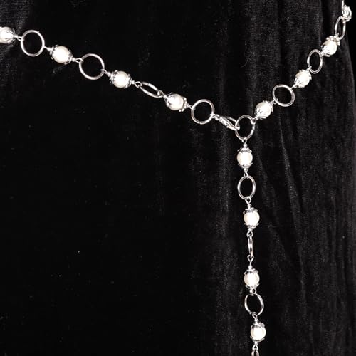 L'VOW Women's Renaissance Belt Medieval Witch Belt Silver Western Waist Chain Belt for Dresses4