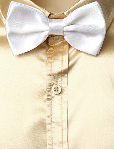 Image of ZEROYAA Men's Luxury Printed Silk Like Satin Button Down Dress Shirt for Party Prom