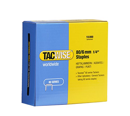Tacwise 0381 Grapas para Tapicería Galvanizadas Tipo 80/6 mm, Paquete de 10.000