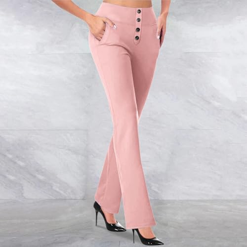 Legging évasé confortable rose avec taille haute L - 2
