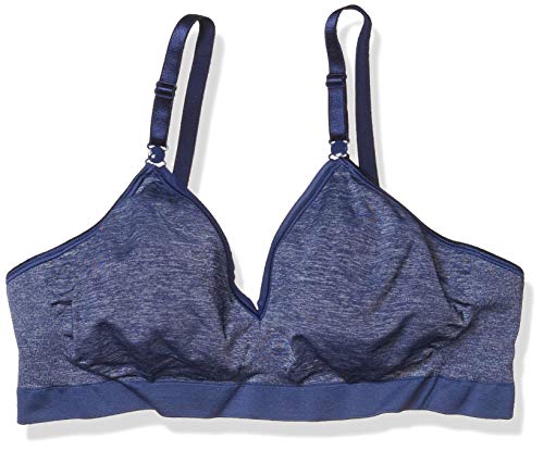 Hanes Women's Comfy Support Wire Free Bra Bra, in The Navy Heather, 2X-Large