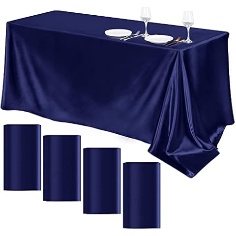 TURSTIN 4 Packs Satin Tablecloth Cover