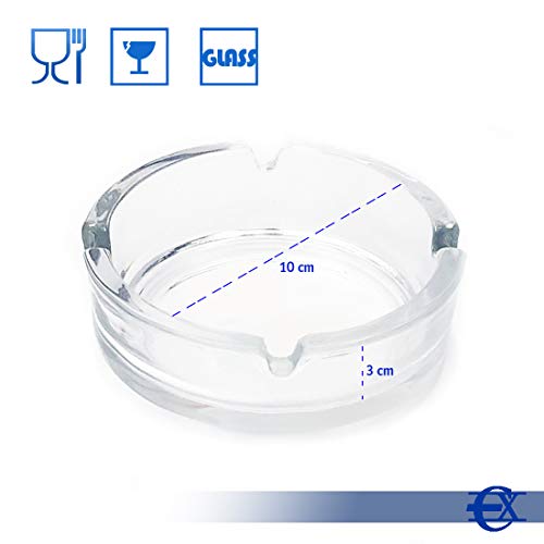 EUROXANTY Glasaschenbecher | runder Aschenbecher aus Glas für den Garten, die Terrasse und das Zuhause | Ø 10 cm - Image 4
