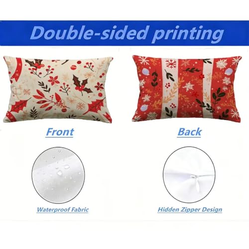 Housse de coussin extérieur 60x80 rouge imperméable lot de 2 grand format rectangulaire