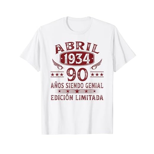 Vintage 1934 90 Años Cumpleaños Hombre Regalos Abril 1934 Camiseta