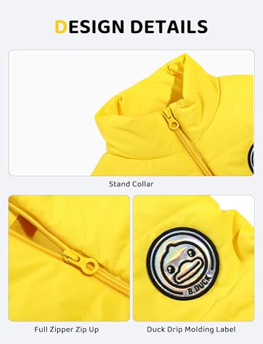 B.Duck Unisex Boys Girls Puffer Jacket Trenchcoat Cute Yellow Duck Quilted Winter Coat Puffy Vest for Toddler Kids 3-12 Years4