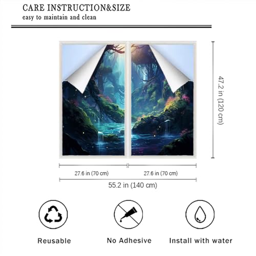 Película translucida para ventana estilo cascada 27.6x47.2 pulg x2 pcs miniatura 2