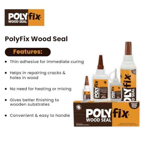 Image of Polyfix Wood Seal Glue For wood Repairing & Sealing | Fills Cracks & holes in wood 125g