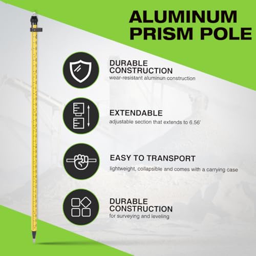 GPS Rover Rod - 2m Telescopic GPS Pole | Triple-Lock Aluminum Survey Rod w/GT Graduations | RTK GNSS Accessory for Land Surveying & Engineering by MUTOOP - Used condition - Image 4