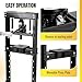 GarveeTech 12 T Hydraulic Press, H-Frame Adjustable Garage Floor Shop Press with Plates for Metal Bending, Straightening, Bearing Removal, Automotive Repair & Garage Use, Black