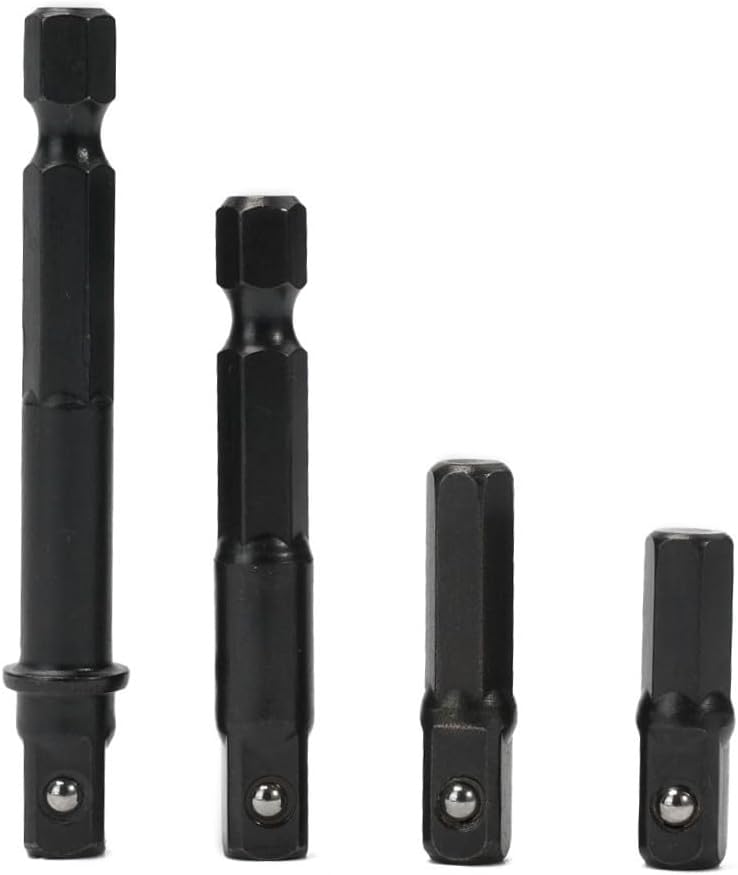 1/4 Inch Drill Socket Adapter with Hex Shank to Square Drive for Electric Pneumatic and Manual ScrewFor Drivers (30mm)