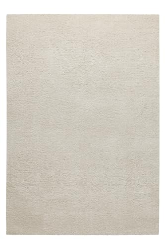Wecon Home, Moderner Hochflor Teppich - Läufer im Berber Style für Wohnzimmer, Flur, Schlafzimmer Studio Zero (80 x 150 cm, Creme beige)