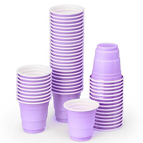 xo, Fetti Party Decorations Lavender Purple Plastic Shot Glasses - 50 Matte Disposable 2 oz Cups | Bachelorette Party, Birthday Party, Party Favors, Baby Shower Supplies