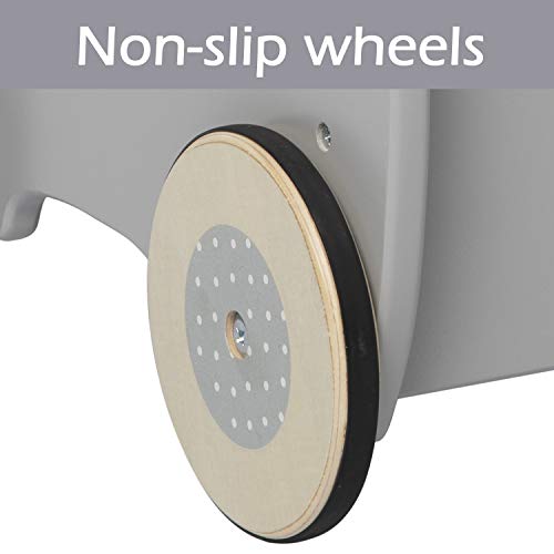 Grey Elephant-2-In-1 Baby Learning Walker Wooden Strollers - Toddler Baby Push Walker Toys With Wheels For Girls Boys 1-3 Years Old, Wagon Toy Walkers Sturdy Construction #TOP4